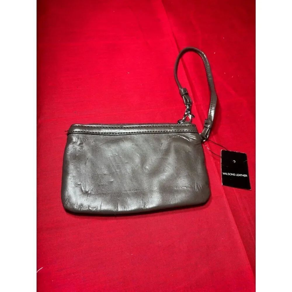 Wilsons Leather Dark Brown Leather Wristlet Pouch